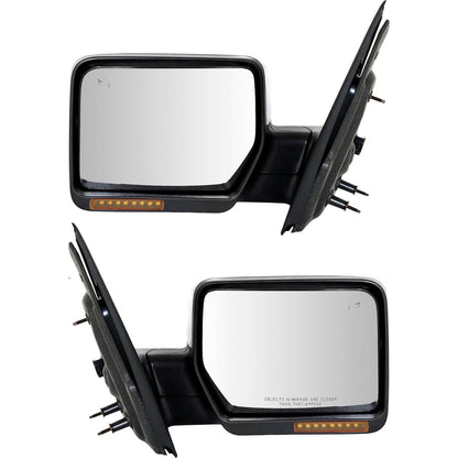 Power Mirror Set of 2 for Ford F-150 (2007–2008) Power Folding Heated Chrome