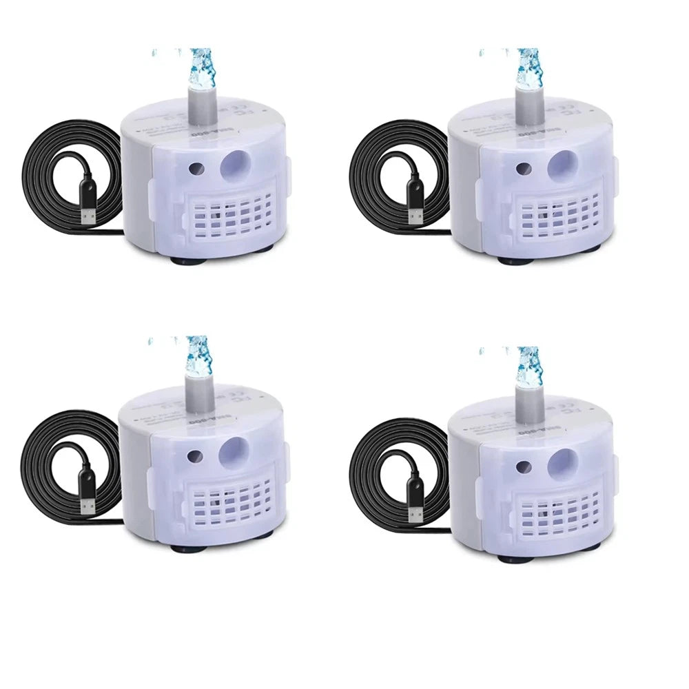2X USB Rechargeable LED Cat Water Dispenser Pump Pet Drinking Fountain