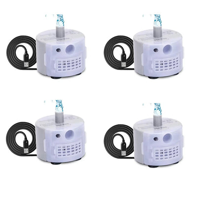 2X USB Rechargeable LED Cat Water Dispenser Pump Pet Drinking Fountain