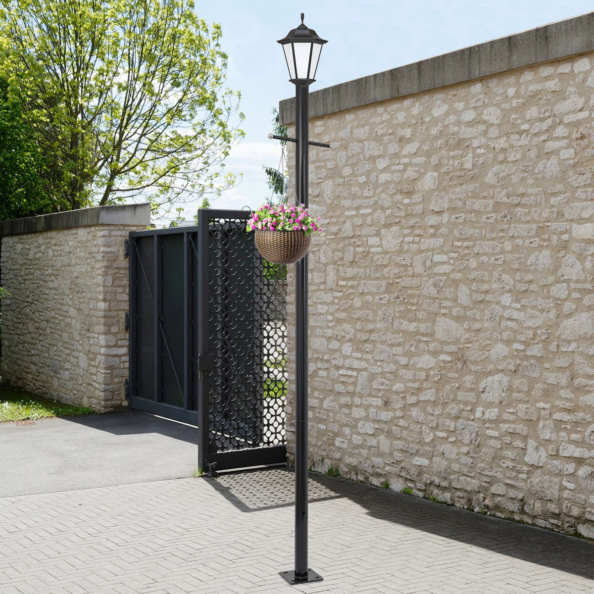 Split Street Light Pole Outdoor Lamp Post with Cross Arm for Driveway (2023)