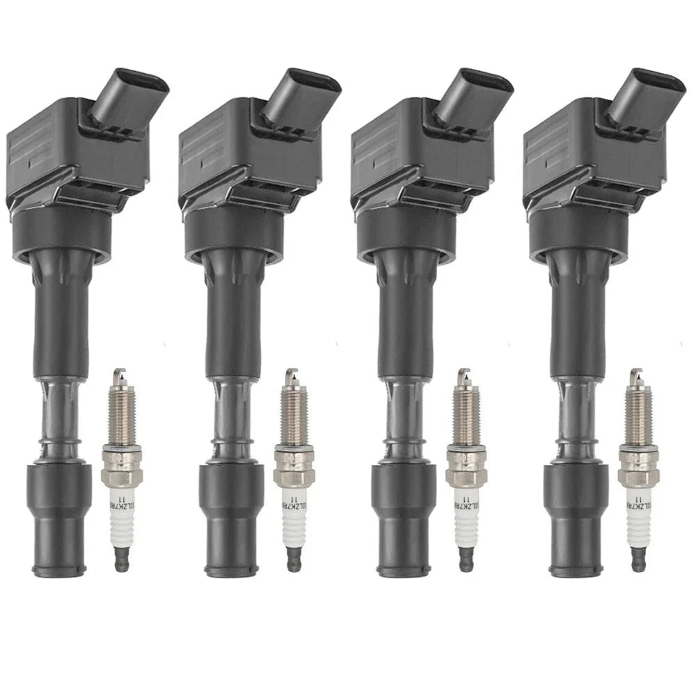 Set of 4 Ignition Coils + 4 Spark Plugs for Hyundai Elantra Sonata Kona 2.0L