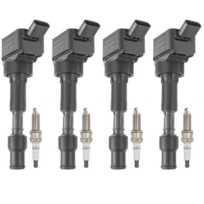 Set of 4 Ignition Coils + 4 Spark Plugs for Hyundai Elantra Sonata Kona 2.0L