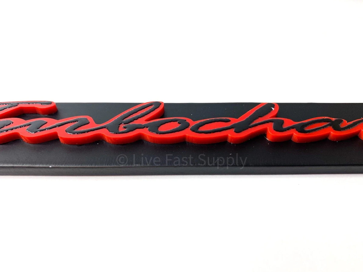 Matte Black Premium License Plate Frame with Red Outline for Universal