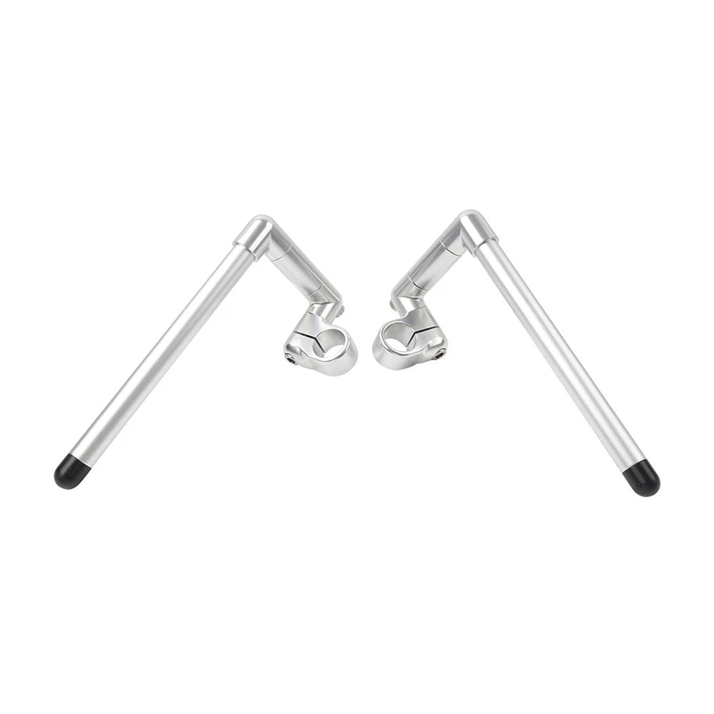33MM Cafe Racer Bars for Universal Clip-On Handlebar (7/8") Silver