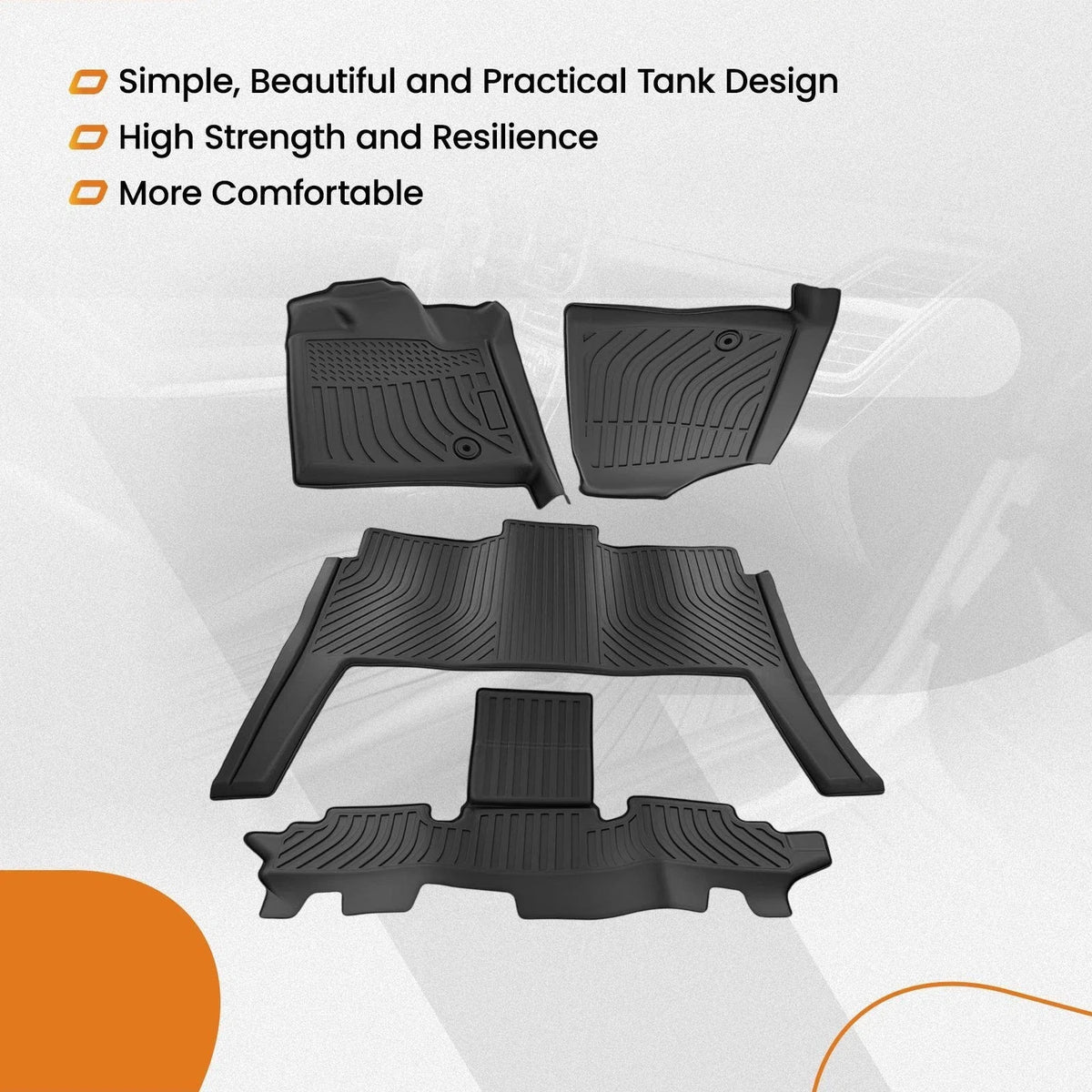 Set of 4 Waterproof Custom Car Floor Mats for Dodge Grand Caravan (2008–2020)