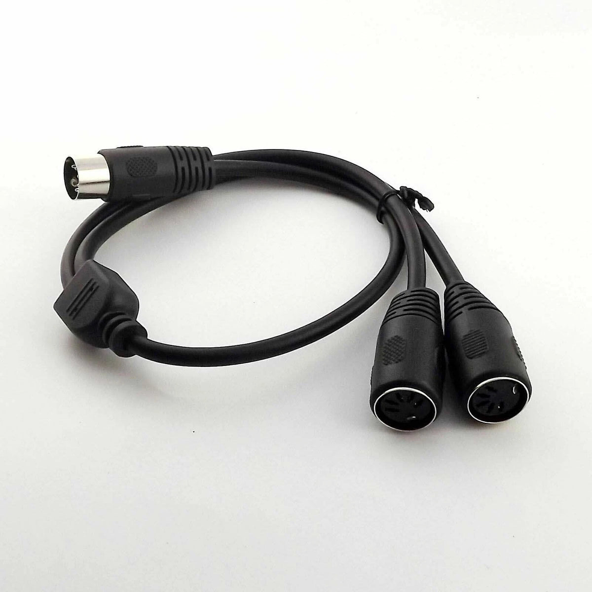 2X 5 Pin MIDI DIN Male to 2X Female Y Splitter Adapter Cable 50cm