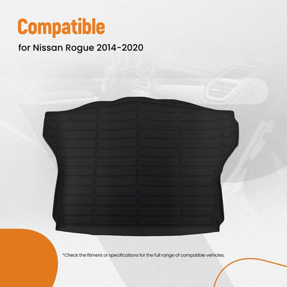 Black Anti-Slip Rear Cargo Mat for Nissan Rogue (2014–2020) TPE Trunk Liner