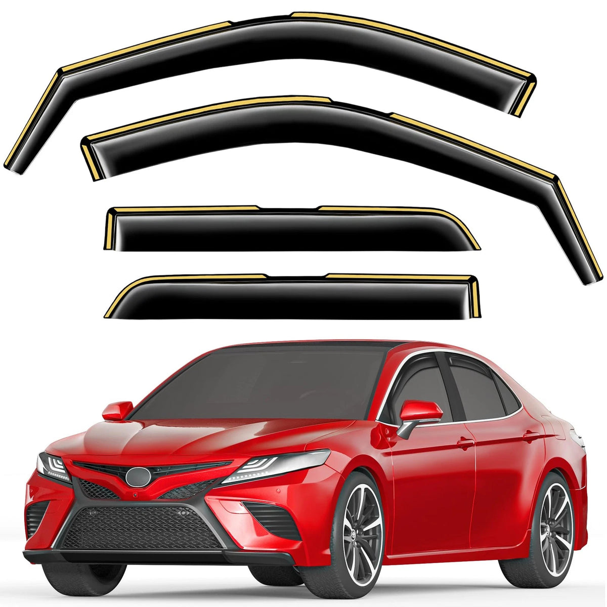 Set of 4 Rain Guards for Toyota Camry (2018–2024) - Window Visors & Deflectors
