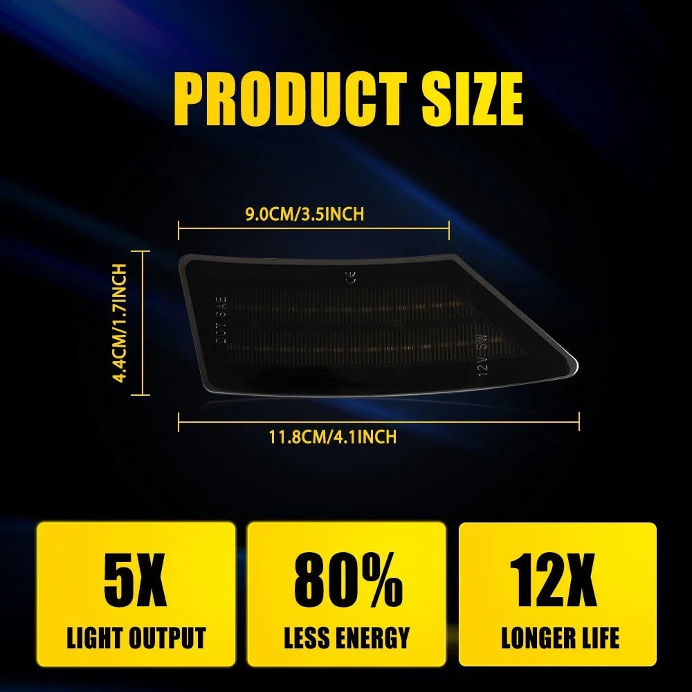 Smoked Lens Amber LED Side Marker Lights for Ford Ranger (2019–2022)