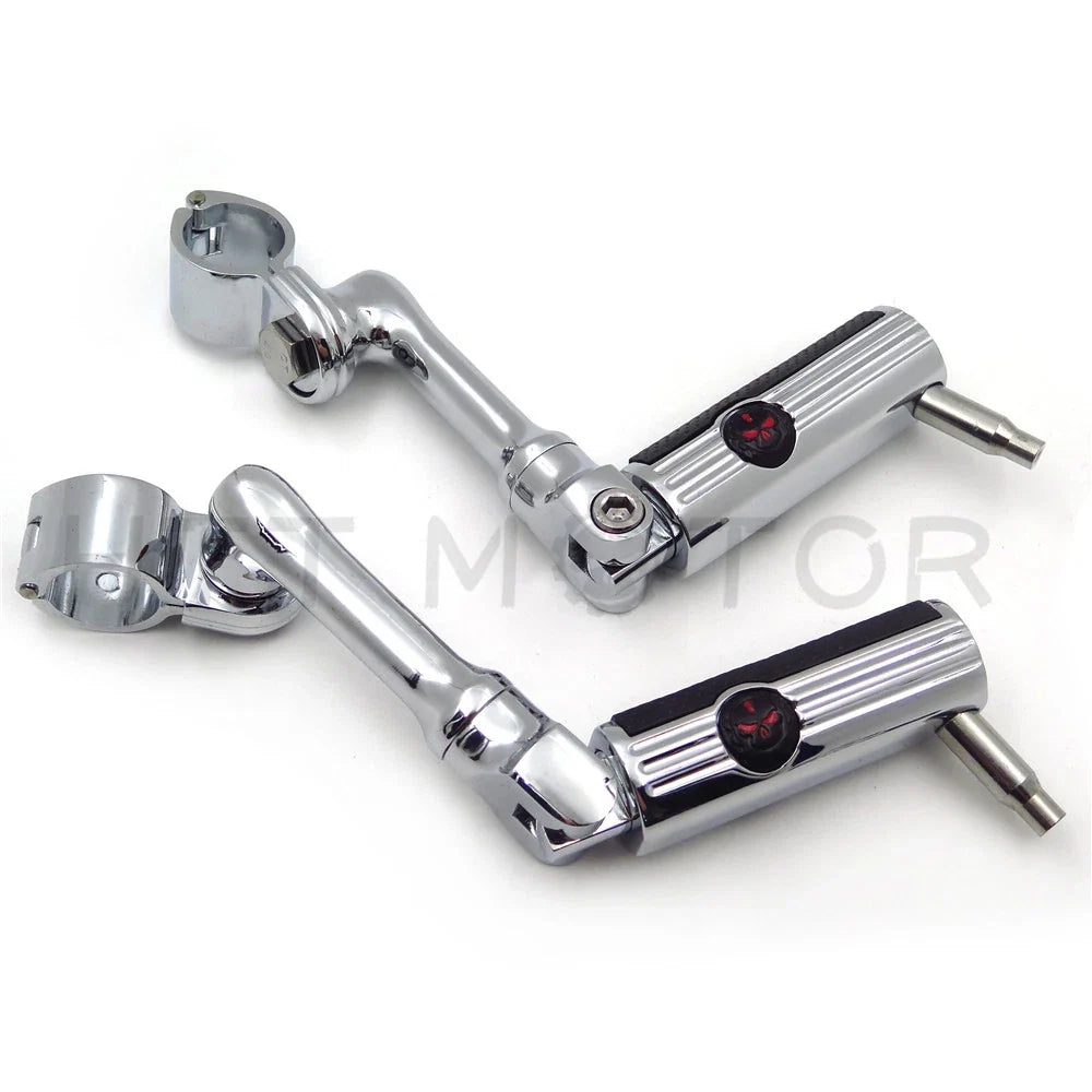 Gear Skull 1" 25mm Footpeg Mounting Kit for Chrome Long Angled
