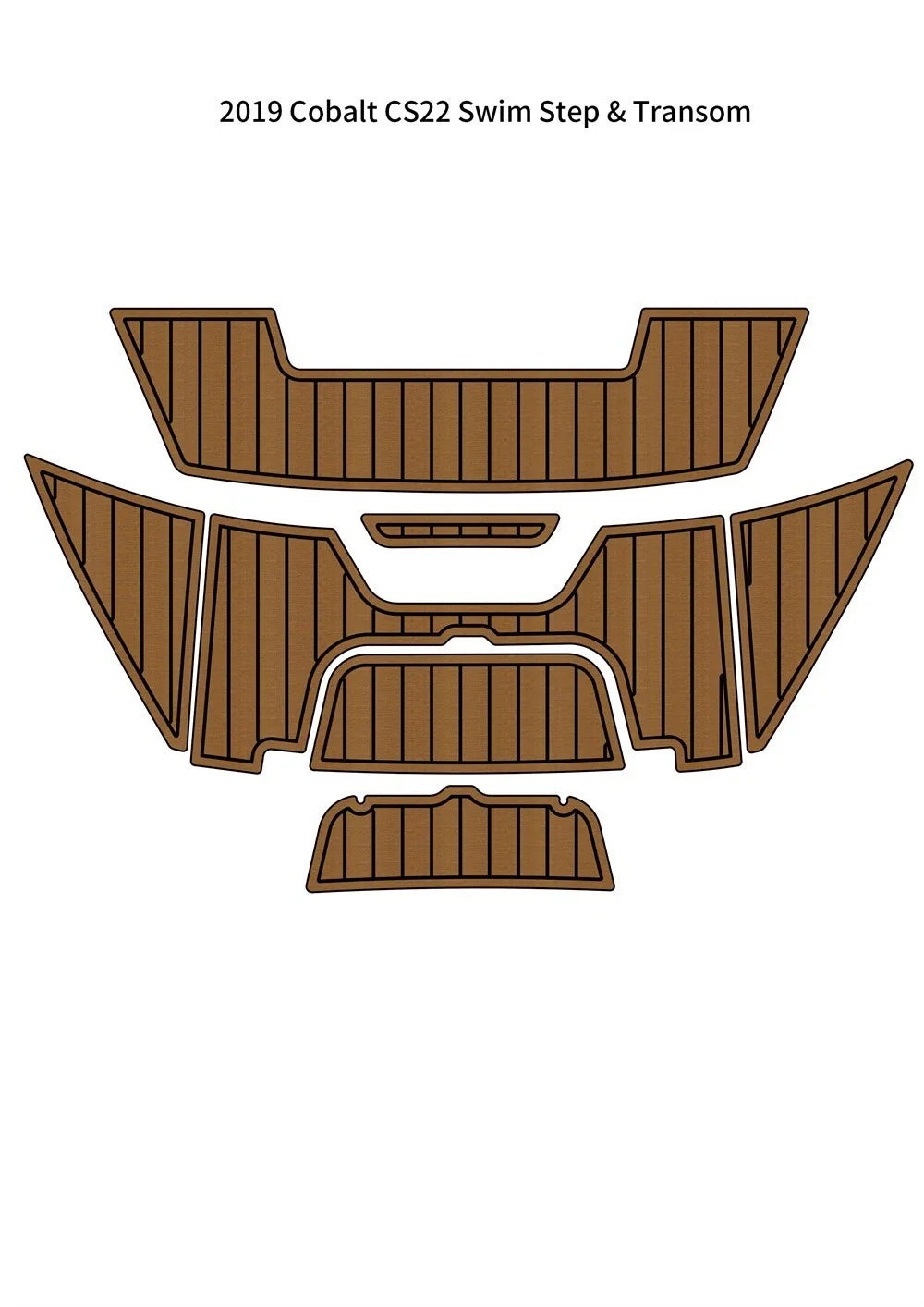 EVA Foam Swim Platform Step Pad for Cobalt CS22 (2019) - Faux Teak Deck Flooring