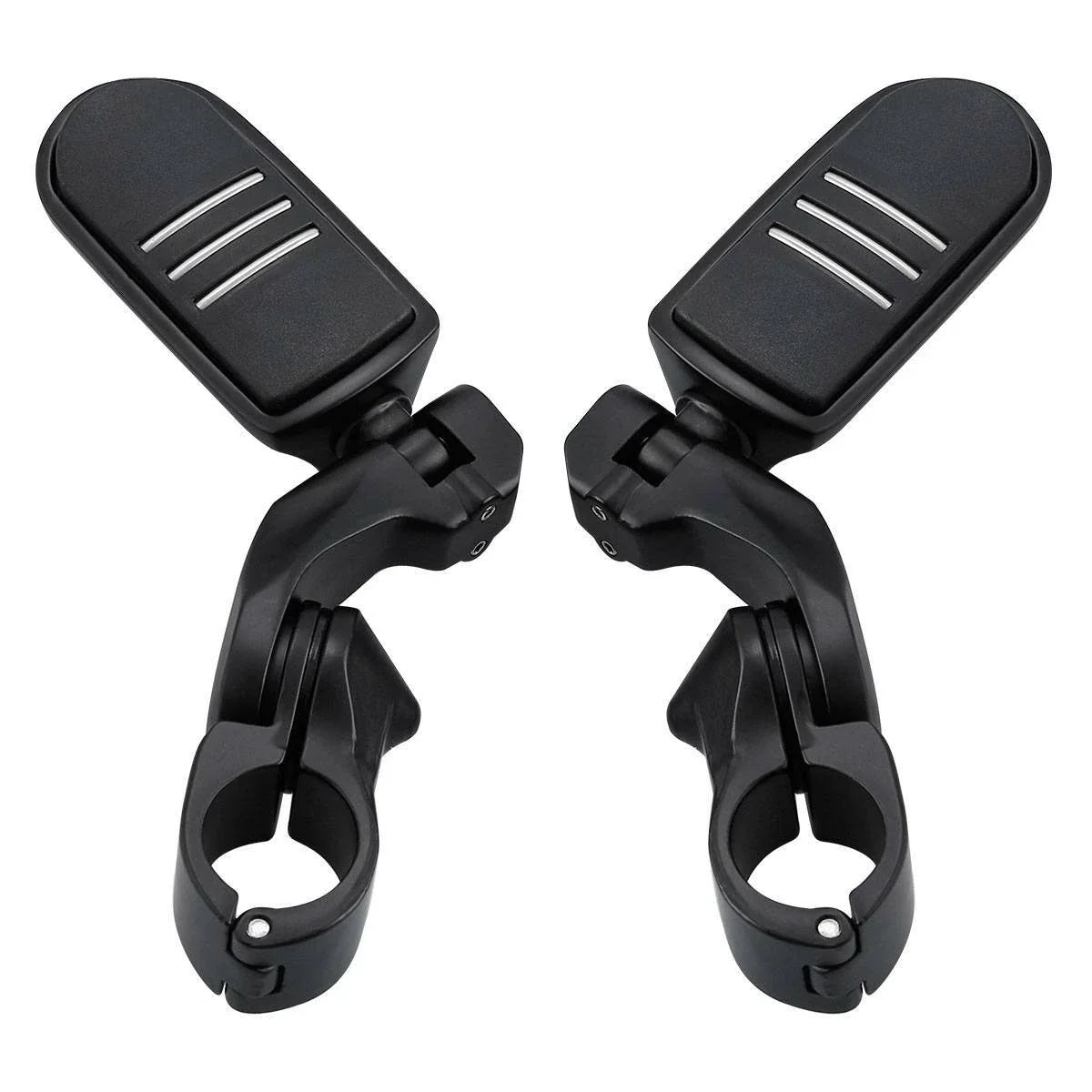 1-1/4" Matte Black Short Angled Engine Guard Bar Foot Pegs for