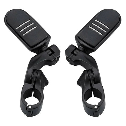 1-1/4" Matte Black Short Angled Engine Guard Bar Foot Pegs for