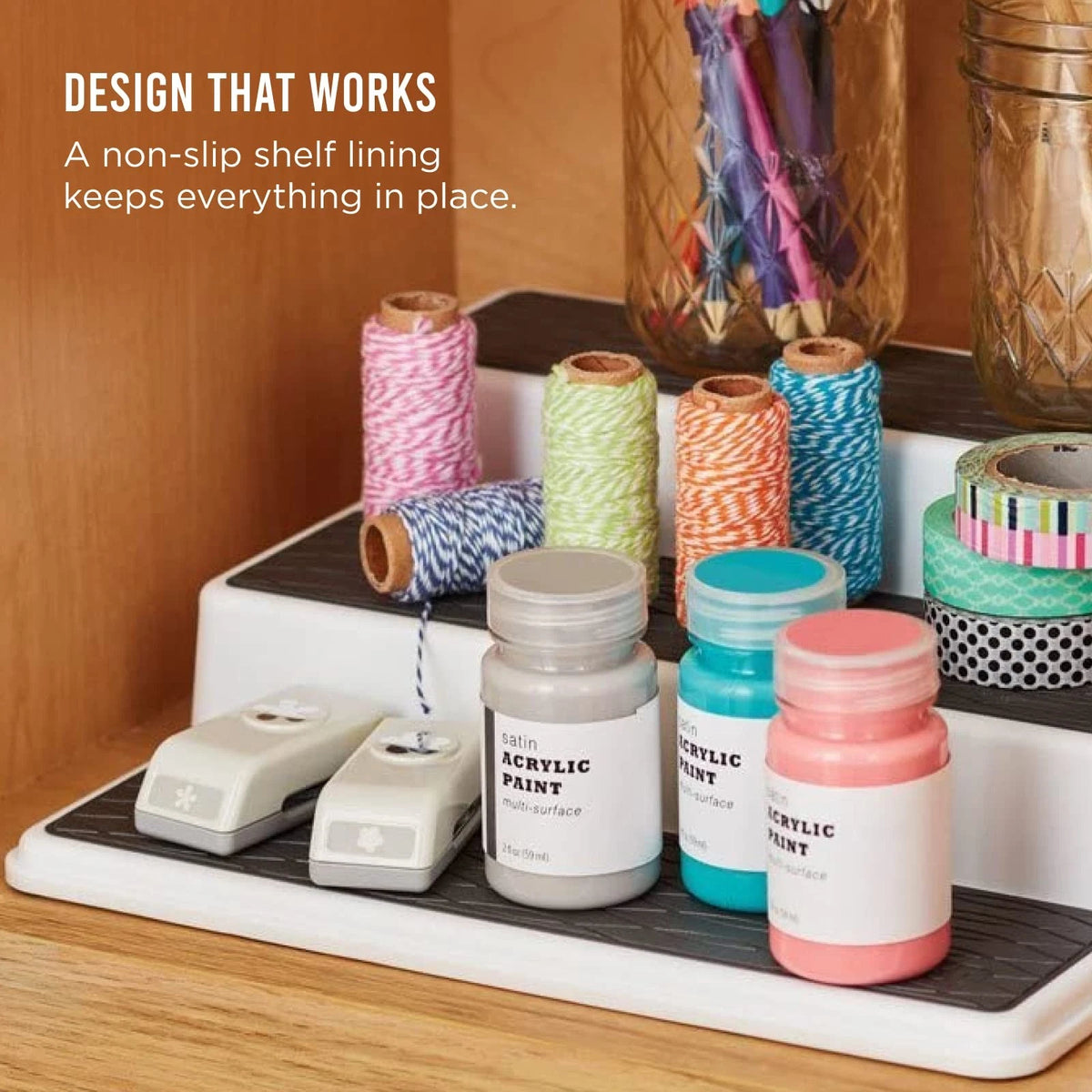3-Tier Spice Rack Organizer for Cabinet or Pantry (10-Inch, White/Gray)