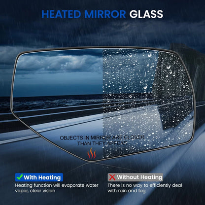 Heated Mirror Glass Passenger Side Fit For 2014–2018 Chevrolet Silverado GMC Sierra