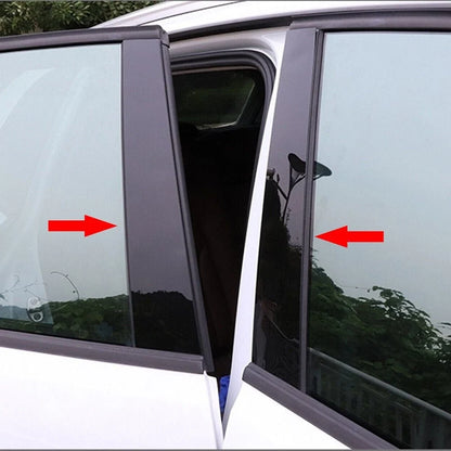 Set of 8 Black Door Post Pillar Cover Trim for Honda Civic (2012–2015)
