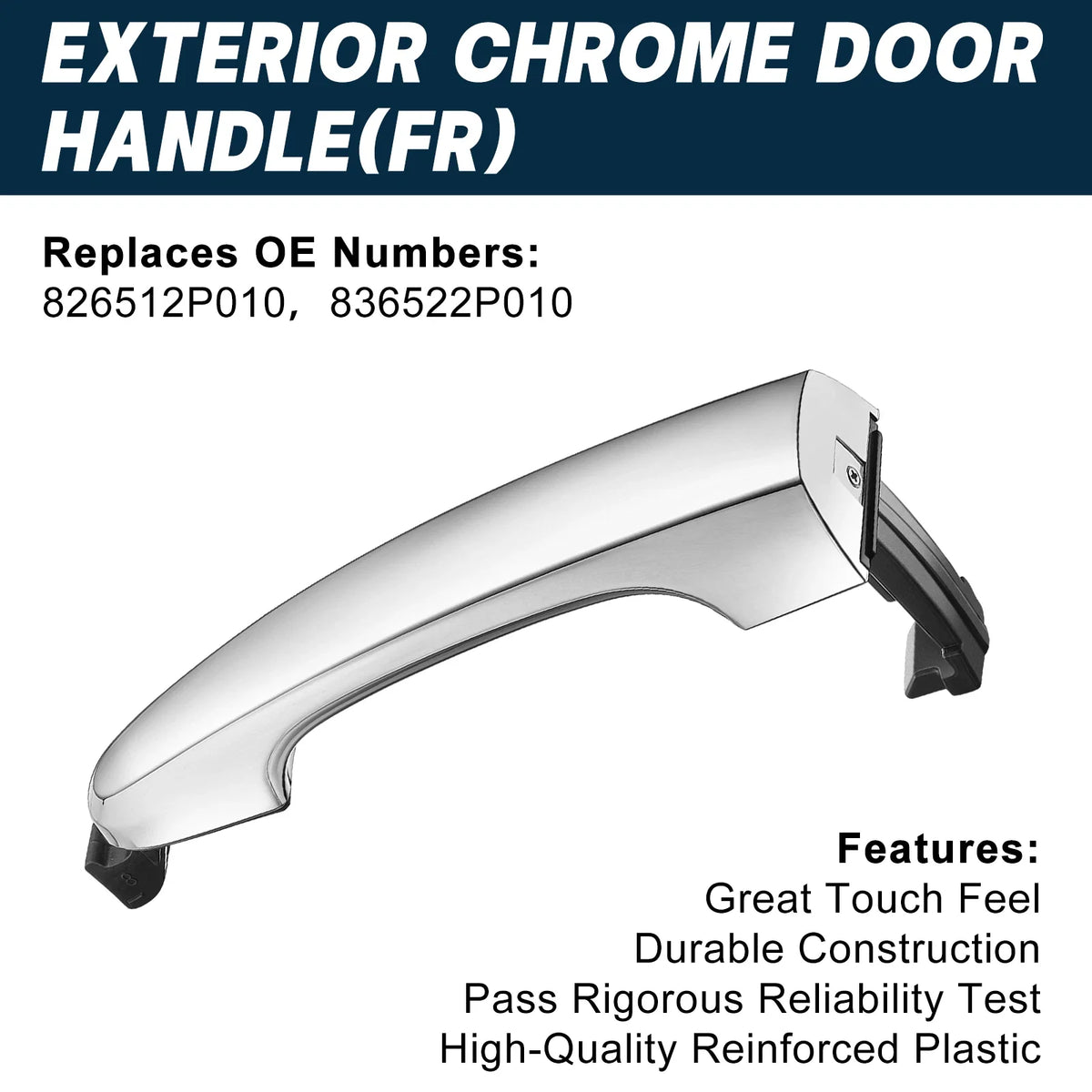 Exterior Rear Left Driver Side Chrome Door Handle for Kia Sorento (2011–2015)