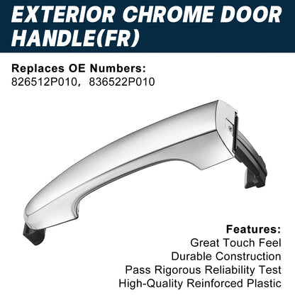 Exterior Rear Left Driver Side Chrome Door Handle for Kia Sorento (2011–2015)