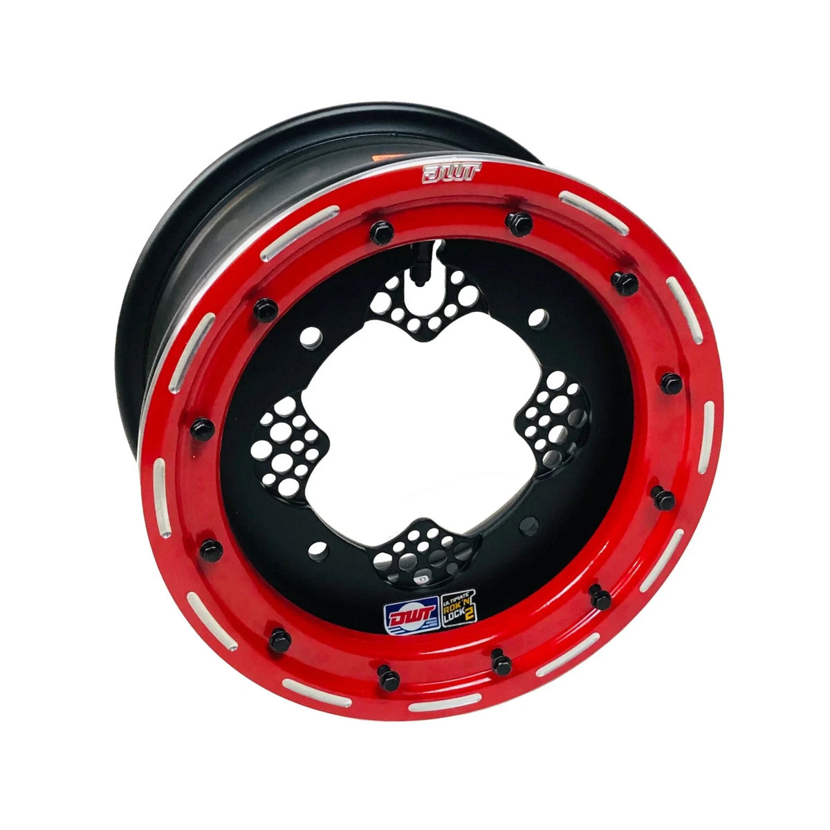 2X DWT ROK'N LOK Front Red Beadlock Rim Wheel 10" 10x5 4/156 for Banshee 350 (1987–2006)