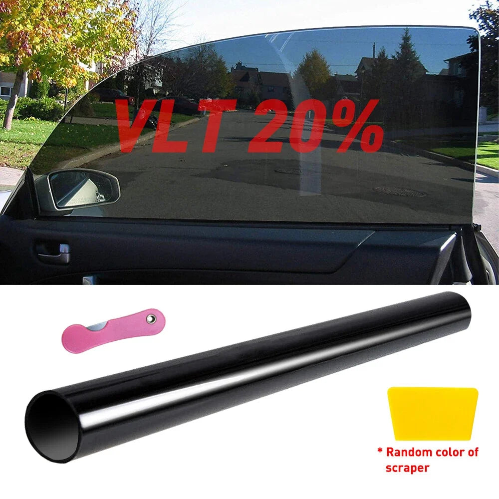 20% VLT Black Window Tint Film Roll for Car/Home (20" x 10ft)