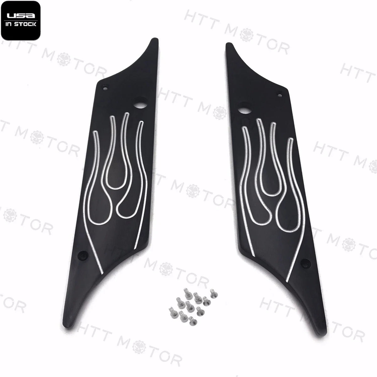 CNC Billet Aluminum Saddlebag Latch Cover Flame for Harley Touring (1993–2013)