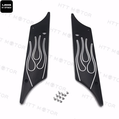 CNC Billet Aluminum Saddlebag Latch Cover Flame for Harley Touring (1993–2013)