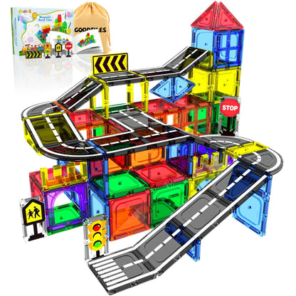 Magnetic Tiles Road Set for Building Large Structures
