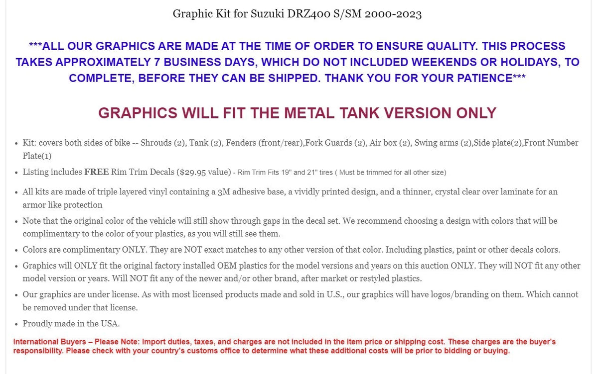 Graphics MX Decals + # Plates for Suzuki DRZ400 S/SM (2000–2023)