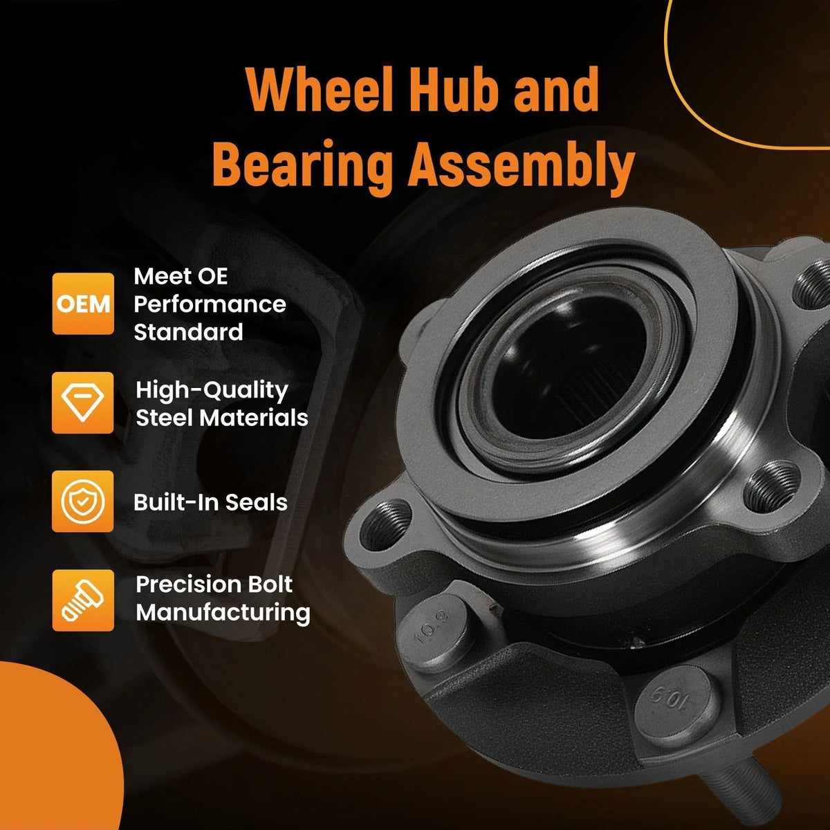 5 Lug Front Wheel Hub Bearing Assembly for Nissan Juke Leaf (2011–2016) 513336