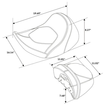 Driver Passenger Seat for Harley CVO Road Glide FLTRXSE (2023–2025)