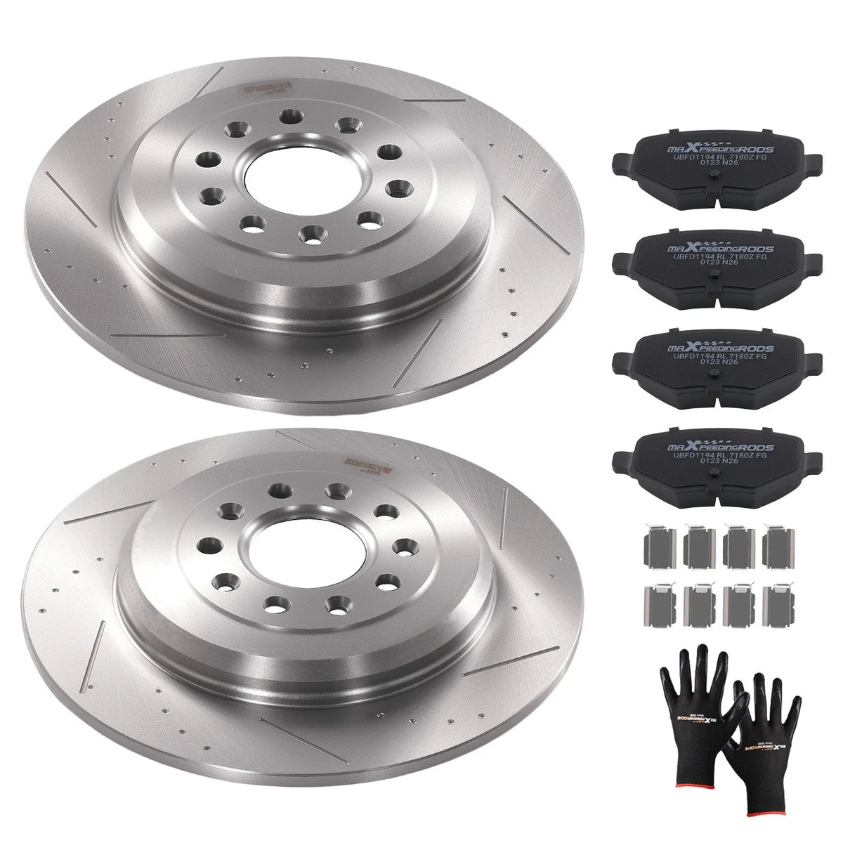 Rear Brake Rotors and Pads Kit for Lincoln MKS MKT MKX/Ford Edge (2007–2019)