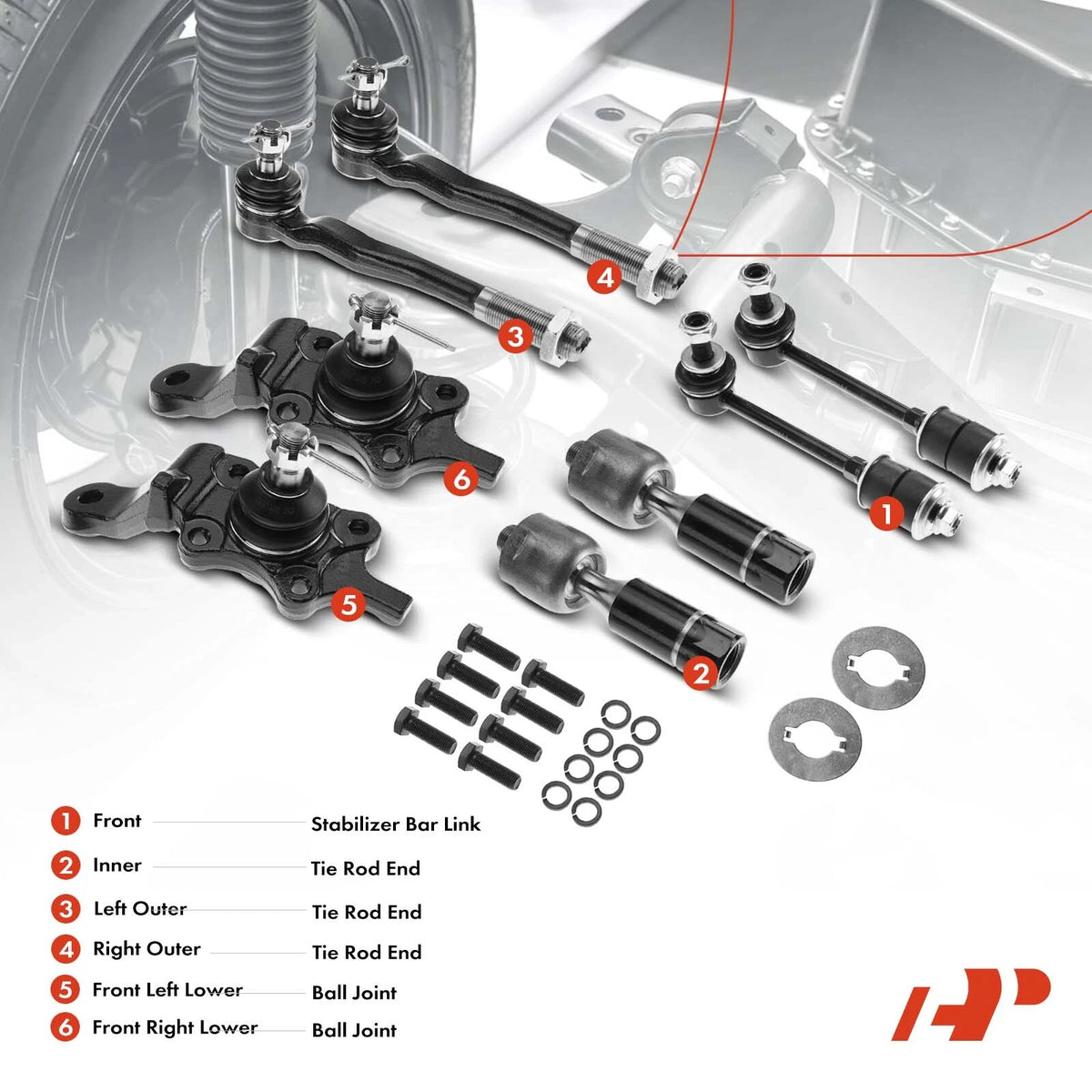 Set of 8 Front Sway Bar End Links for Toyota 4Runner (1996–2002) K90262 K90263 K90681 ES3547 ES3548 EV433