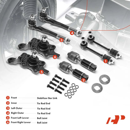 Set of 8 Front Sway Bar End Links for Toyota 4Runner (1996–2002) K90262 K90263 K90681 ES3547 ES3548 EV433