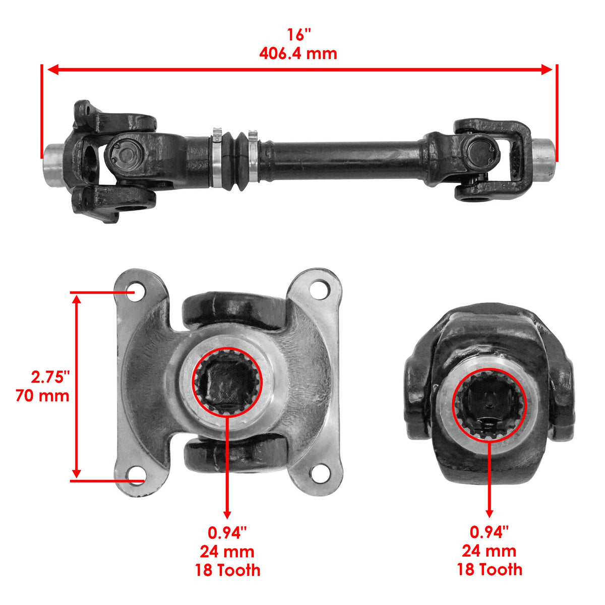 Rear Propeller Drive Shaft for Can-Am Bombardier (705500694, 705500760)