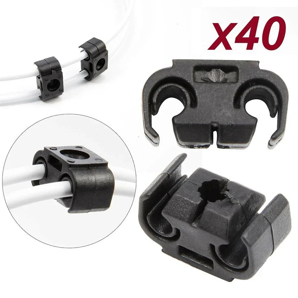 Brake Line Clip / 40 Pieces Brake Line Holder Black for Vehicles