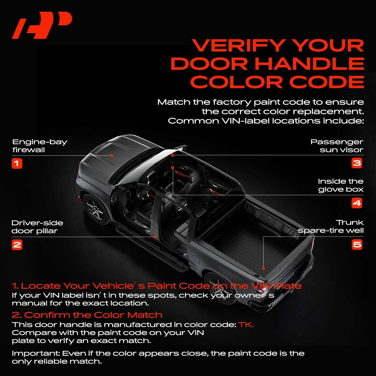 Rear Passenger Exterior Door Handle for Ford Explorer, Dodge Ram 1500
