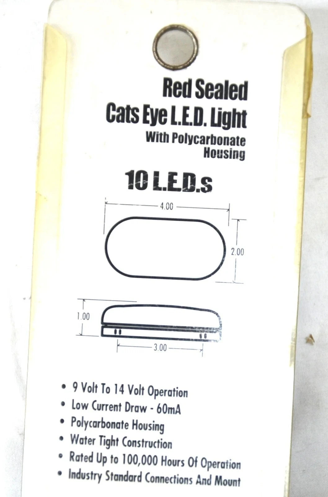 Red Lens 10 LED Cats Eye Light for Universal Vehicles (049-13532)