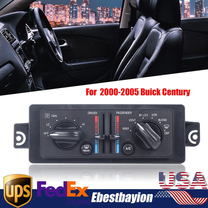 A/C Heater Climate Control Switch Panel for Buick Century (2000–2005) 10308120, 10447470, 9359814, 9384734
