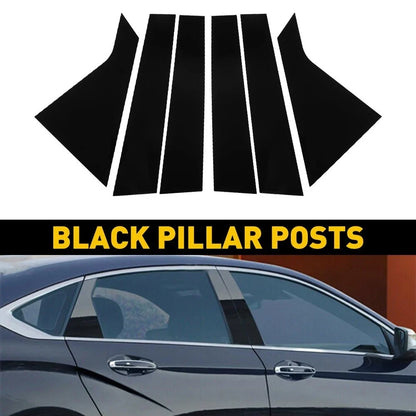 Glossy Black Piano Window Pillar Posts Trim for Chevrolet Impala (2014–2020)
