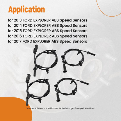 4Pcs Rear ABS Speed Sensor for Ford Explorer (2013–2019) DA8Z2C204A 2ABS2860