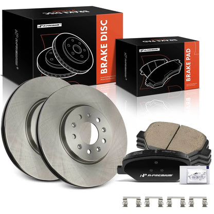 Set of 2 Front Disc Brake Rotors & Ceramic Pads for Chevrolet Equinox (2018–2020)