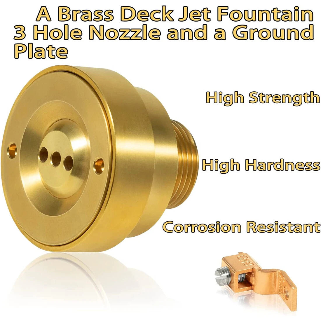 3 Hole Brass Deck Jet Fountain Nozzle for Swimming Pool Spa