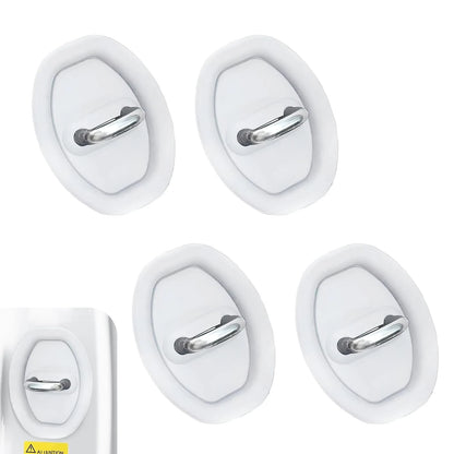 Set of 4 Car Door Latch Lock Covers for Universal Fit (White)