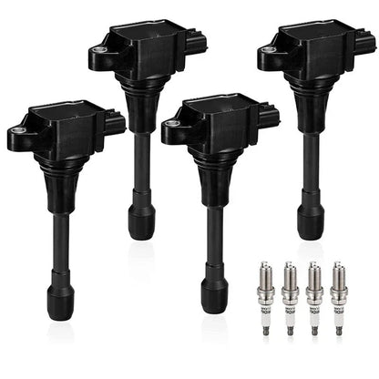 4X Ignition Coils + 4X Iridium Spark Plugs for Nissan Altima Sentra Rogue (2007–2019)