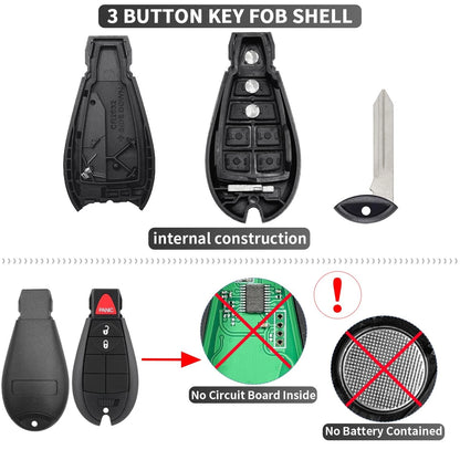 3 Button Key Fob Case Replacement for Dodge Ram 1500 2500 3500 4500 5500