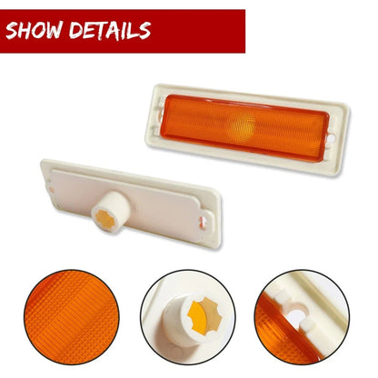 Set of 2 Amber Lens Front Bumper Side Marker Lights for Chevy Nova (1970–1974)