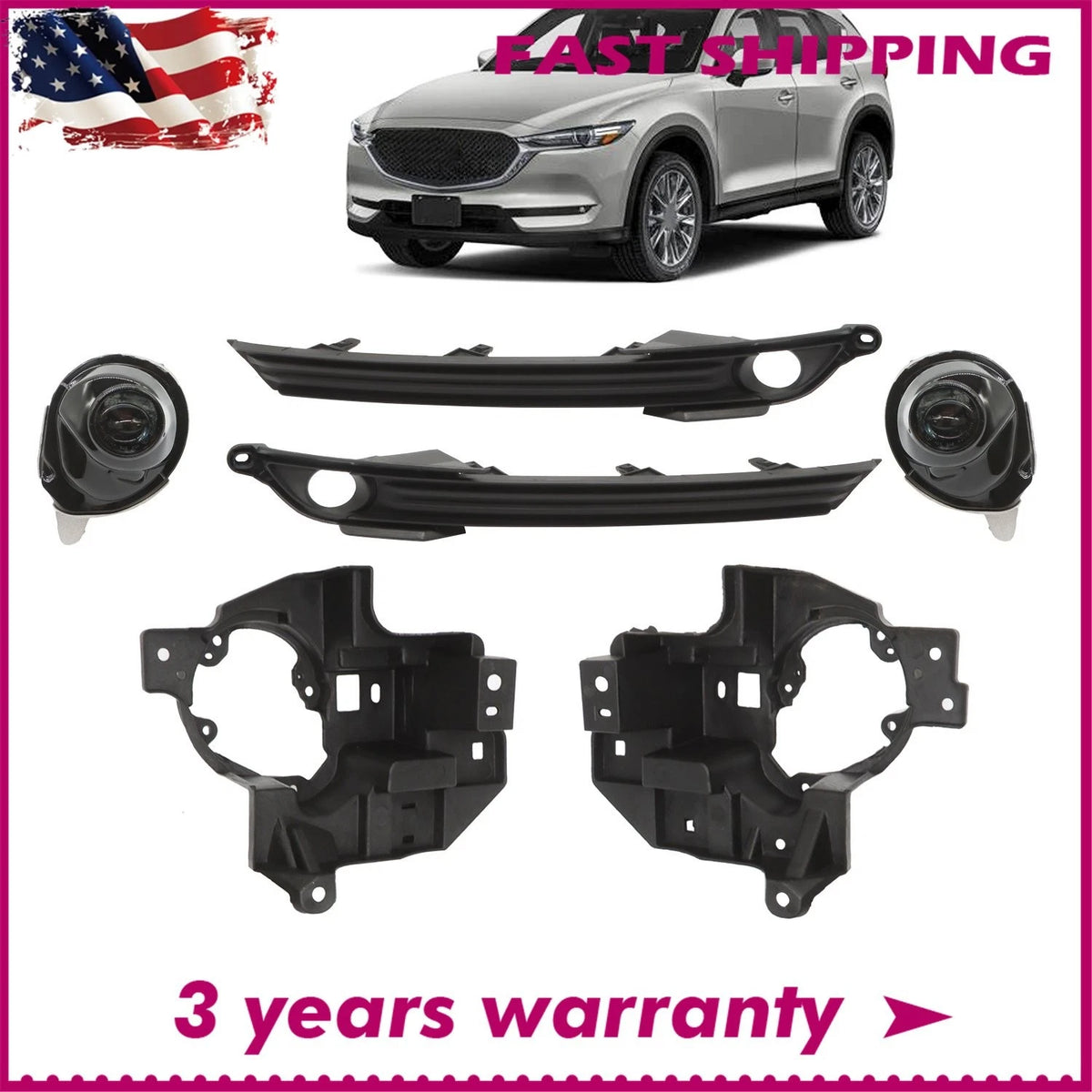 LED Fog Light with Bezel & Bulbs for Mazda CX-5 (2017–2021) MA1038140, MA1038138