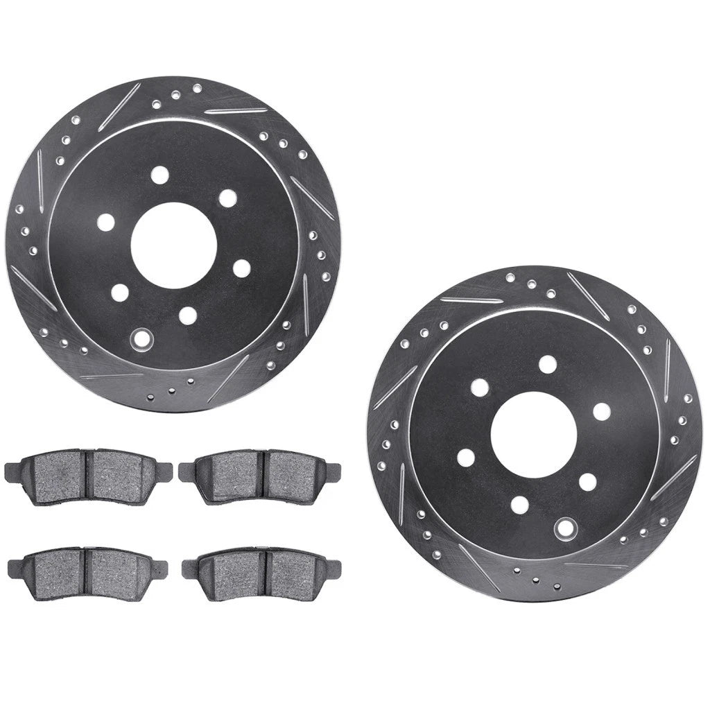 Rotor Set for Nissan Xterra (2005–2015) ALX-PAU-DF-7512-67110-CLA3 Drilled Slotted