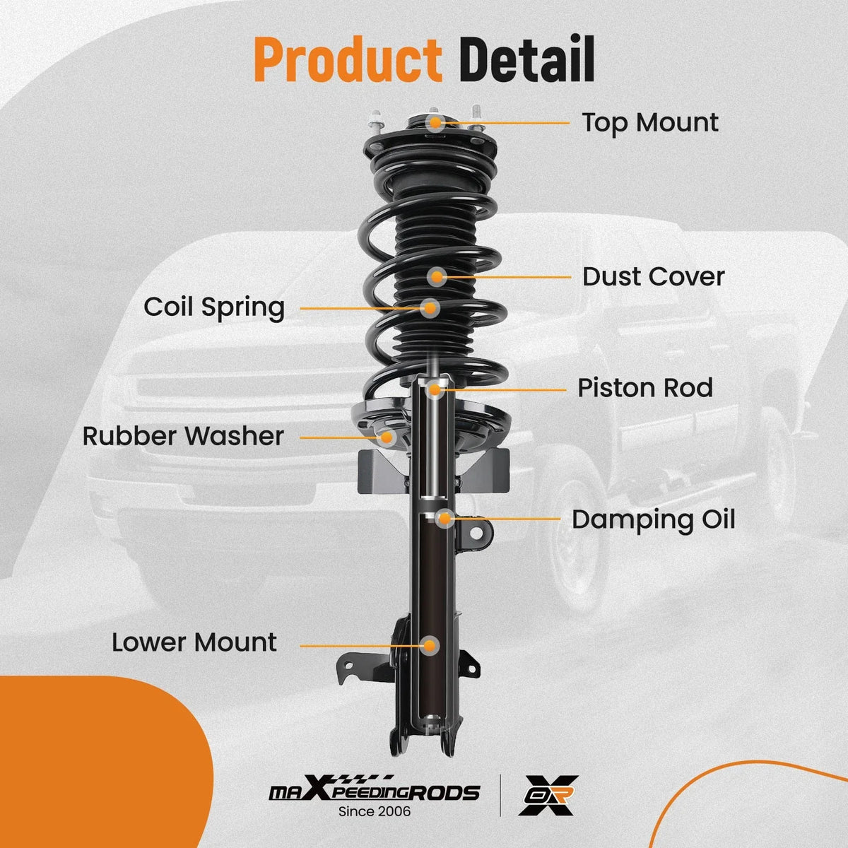 Front Struts w/Coil Spring Assembly & Sway Bar Links for Honda Odyssey (2011–2012)