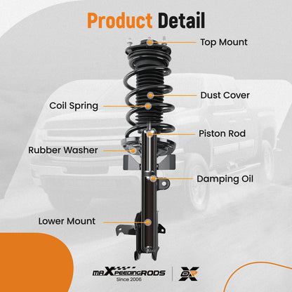 Front Struts w/Coil Spring Assembly & Sway Bar Links for Honda Odyssey (2011–2012)